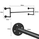 Iron Wall Mounted Clothes Rack with Shelf Garment Display - Extra Image