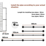 Industrial Iron Pipe Clothes Rail Vintage Wall Shelf