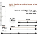 Industrial Iron Pipe Clothes Rail Vintage Wall Shelf - Extra Image