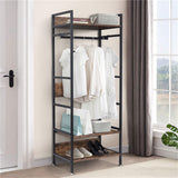 Metal Garment Rack Coat Stand MDF & Iron Organizer - 45-Degree Angle