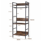 Metal Garment Rack Coat Stand MDF & Iron Organizer - Low Angle