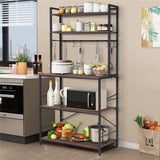 5-Tier Baker's Rack Microwave Stand Storage Shelf 84.5cm - Front View