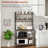 5-Tier Baker's Rack Microwave Stand Storage Shelf 84.5cm - Low Angle
