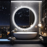 60cm LED Bathroom Mirror Anti-fog Circle Backlit HD - Front View