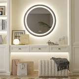 60cm LED Bathroom Mirror Anti-fog Circle Backlit HD - Close-Up Angle