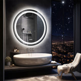 80cm LED Bathroom Mirror Anti-fog Circle Backlit HD - Low Angle