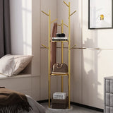 Marble & Metal Coat Rack Stand Heavy Duty - Front View
