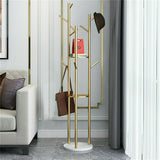 Marble & Metal Coat Rack Stand Heavy Duty - Rear View