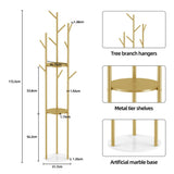 Marble & Metal Coat Rack Stand Heavy Duty - Extra Image