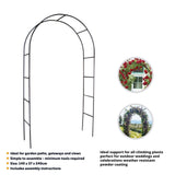 Metal Garden Arch Trellis Iron Plant Support Outdoor Climbing - 45-Degree Angle