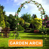 Metal Garden Arch Trellis Iron Plant Support Outdoor Climbing - Rear View