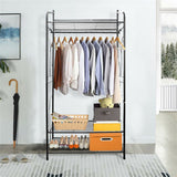 Extra Large Iron Clothes Rack Garment Hanging Stand - Side View