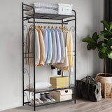 Extra Large Iron Clothes Rack Garment Hanging Stand - Top-Down View