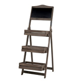 Vintage Wooden Chalkboard Easel 38x50CM with 3 Shelves - Top-Down View