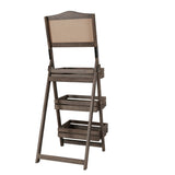 Vintage Wooden Chalkboard Easel 38x50CM with 3 Shelves - 45-Degree Angle