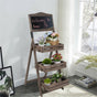 3 Tier Rustic Wood Plant Stand 38CM Corner Shelf