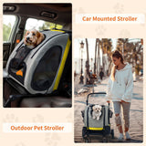 Dog Stroller Car Mounted Outdoor Pet Cart - Side View