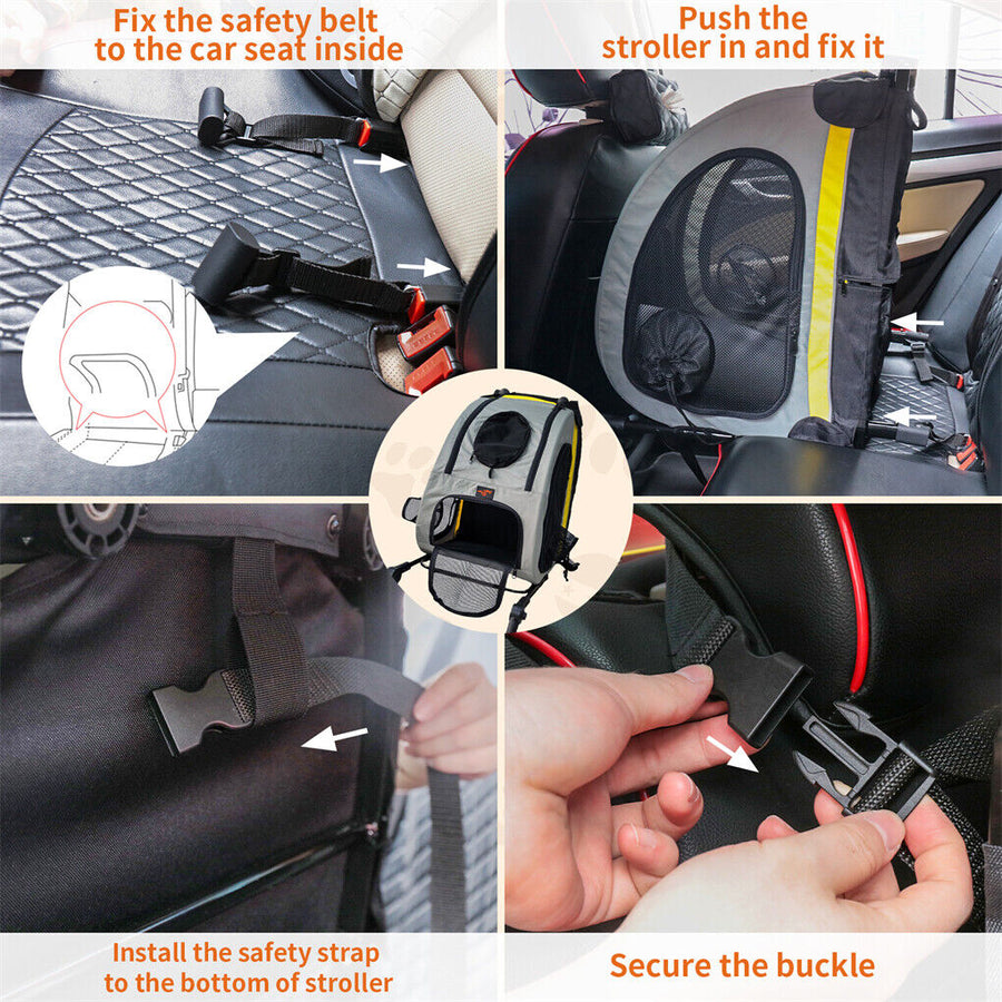 Dog Stroller Car Mounted Outdoor Pet Cart