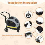 Dog Stroller Car Mounted Outdoor Pet Cart - Extra Image