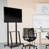 32-80 Rolling TV Stand with 2-Tier Shelf Adjustable Mount - Front View