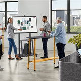 32-80 Rolling TV Stand with 2-Tier Shelf Adjustable Mount