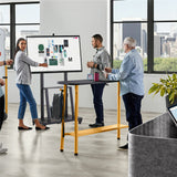 32-80 Rolling TV Stand with 2-Tier Shelf Adjustable Mount - Side View