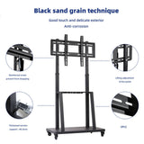 32-80 Rolling TV Stand with 2-Tier Shelf Adjustable Mount