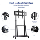 32-80 Rolling TV Stand with 2-Tier Shelf Adjustable Mount - Close-Up Angle