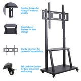 Rolling TV Stand 32-100 w/ Adjustable Mount & 2-Tier Shelf - Extra Image
