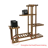 5-Tier Wooden Plant Stand Flower Display Shelf Indoor Outdoor Garden - Top-Down View