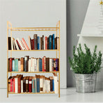 Bamboo 4 Tier Shelving Unit Kitchen Bedroom Bookshelf