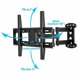 Full Motion TV Wall Mount Bracket 27-55 for Samsung TCL Hisense - Close-Up Angle
