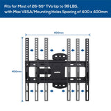 Full Motion TV Wall Mount Bracket 27-55 for Samsung TCL Hisense - Low Angle