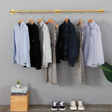 Vintage Iron Clothes Rail Gold Wall Mounted Garment Rack