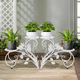 Set of 2 Plant Stand Wedding Garden Flower Shelf Rack - Top-Down View