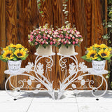 Set of 2 Plant Stand Wedding Garden Flower Shelf Rack - Rear View