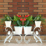 Set of 2 Plant Stand Wedding Garden Flower Shelf Rack - Low Angle