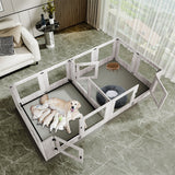 Dog Whelping Box 14 Panels Heavy Duty Puppy Pen with Pad - 45-Degree Angle