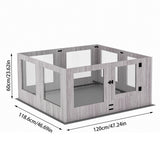 Dog Whelping Box 8 Panels Puppy Pen with Pad - Front View