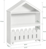 Kids Bookcase Shelf Storage Mobile Toy Chest - Side View