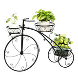3-Tier Iron Bicycle Plant Stand Rack Tricycle Planter - Top-Down View