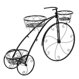 3-Tier Iron Bicycle Plant Stand Rack Tricycle Planter - 45-Degree Angle