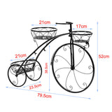 3-Tier Iron Bicycle Plant Stand Rack Tricycle Planter - Rear View