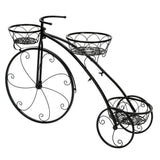 3-Tier Iron Bicycle Plant Stand Rack Tricycle Planter - Close-Up Angle