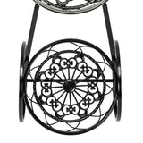3-Tier Iron Bicycle Plant Stand Rack Tricycle Planter - Low Angle