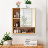 Bamboo Wall Medicine Cabinet Mirror 55.5cm 5 Shelf - Side View