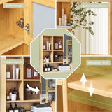 Bamboo Wall Medicine Cabinet Mirror 55.5cm 5 Shelf - Extra Image