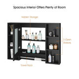 Bathroom Mirrored Cabinet Wall Storage Organizer - Top-Down View