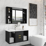 Bathroom Mirrored Cabinet Wall Storage Organizer - Rear View