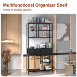 Rustic Accent Bookshelf 90CM Wide Plant Display Rack - Rear View